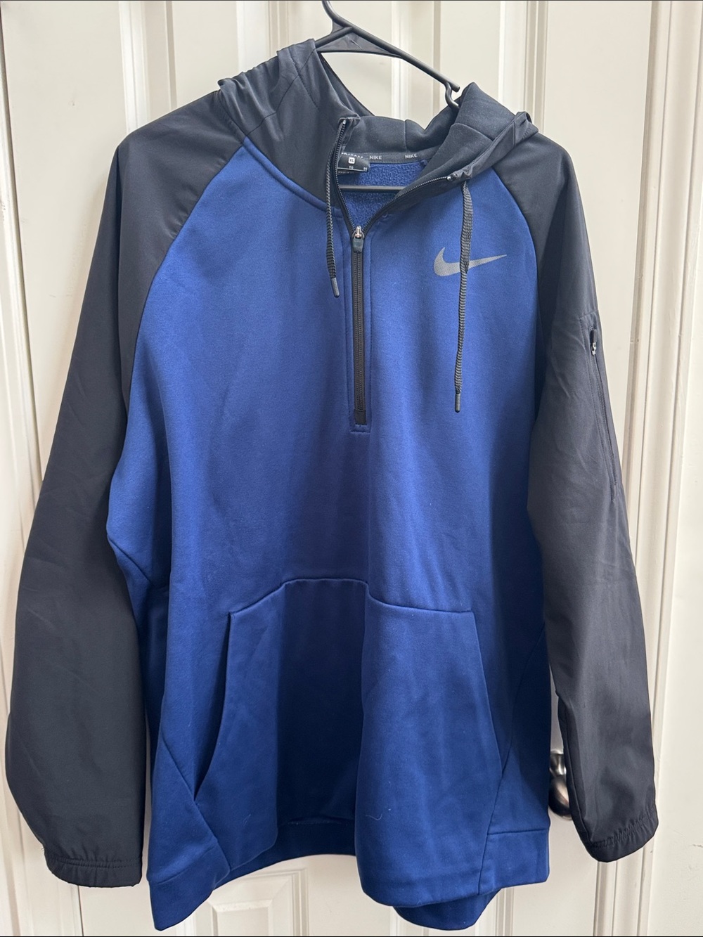 Nike Men's Blue & Black Half-Zip Pullover Hoodie